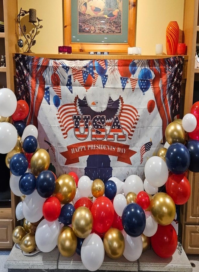 Togvu Red White Blue Balloons Arch Double Stuffed, Navy Blue Dark Ruby Red Balloons Garland kit, Matte White Metallic Gold Latex Balloon for Graduation Birthday 4th Of July Patriot Veterans Day Party Decor - Image 4